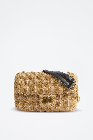 Sac porté épaule en tweed - Doré