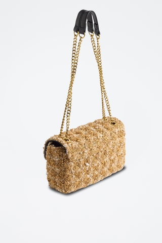 Sac porté épaule en tweed - Doré