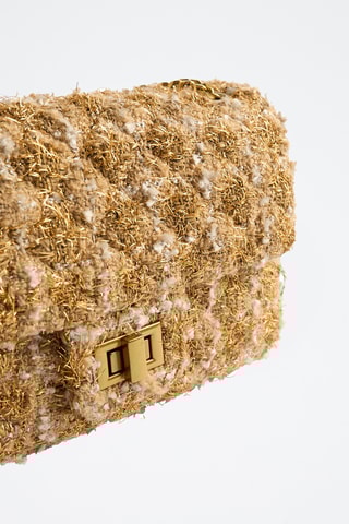 Sac porté épaule en tweed - Doré