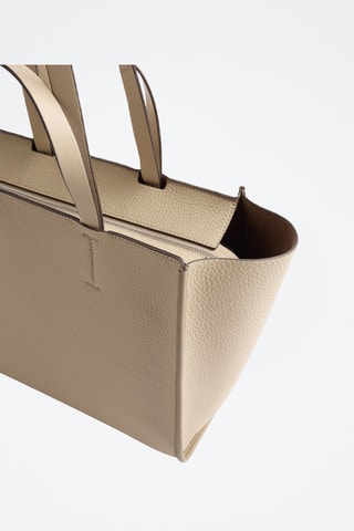 Cabas et pochette - Ecru et taupe