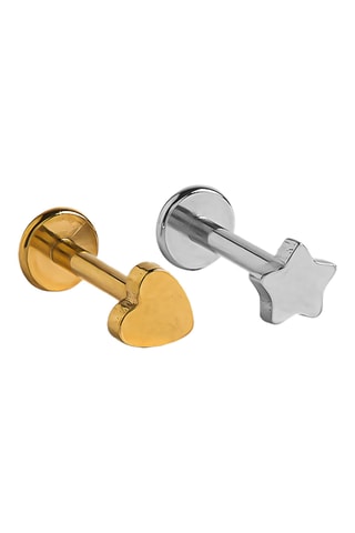 2 piercings - Argenté et doré