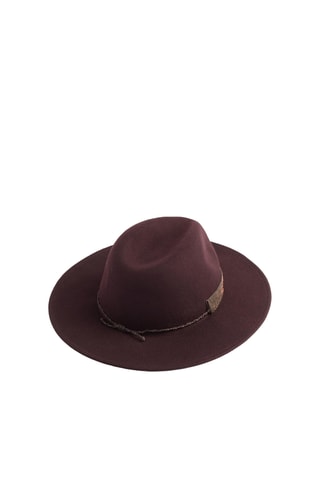 Fedora en laine et porcelaine - Bordeaux