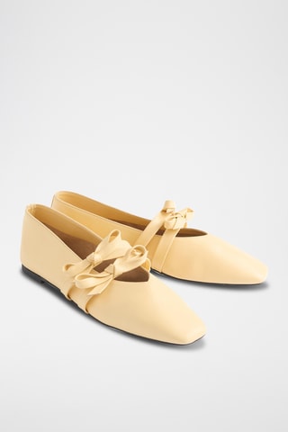 Ballerines en cuir - Jaune