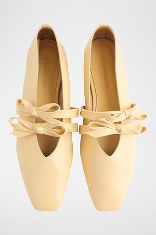 Ballerines en cuir - Jaune