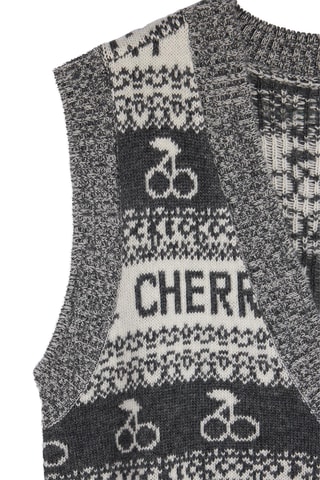 Pull sans manches en laine - Gris chiné