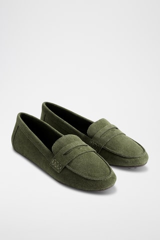Mocassins en nubuck - Kaki