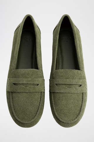 Mocassins en nubuck - Kaki