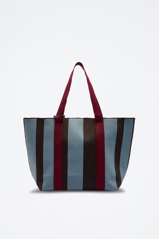 Cabas et pochette - Ciel et bordeaux