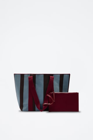 Cabas et pochette - Ciel et bordeaux