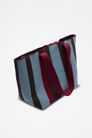 Cabas et pochette - Ciel et bordeaux