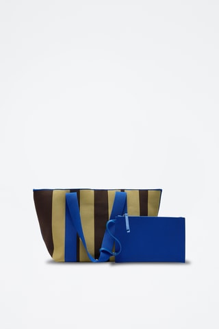 Cabas et pochette - Jaune et bleu électrique