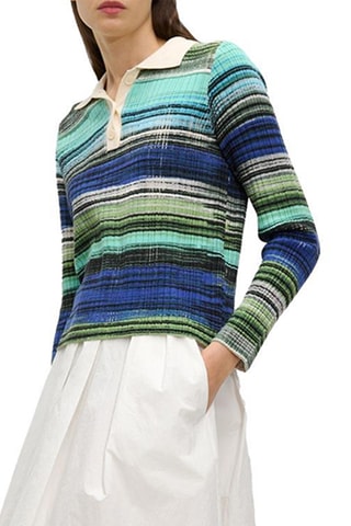 Pull - Blanc et turquoise