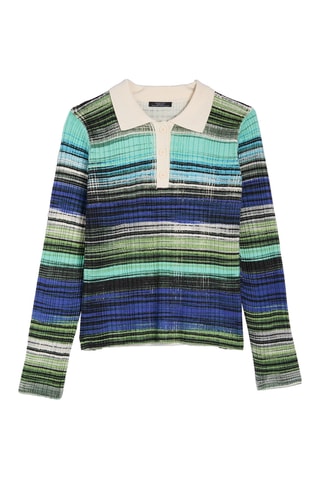 Pull - Blanc et turquoise