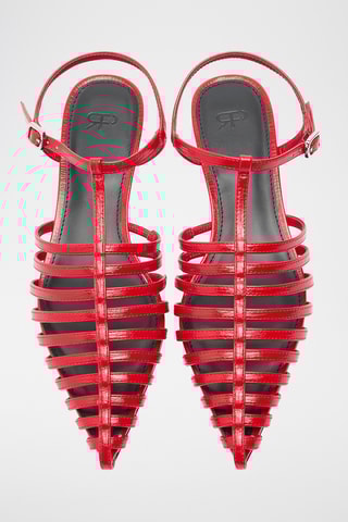 Spartiates à talons - Rouge