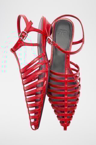 Spartiates à talons - Rouge