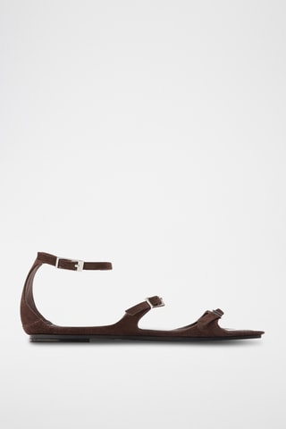 Sandales en nubuck - Marron foncé