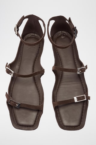 Sandales en nubuck - Marron foncé