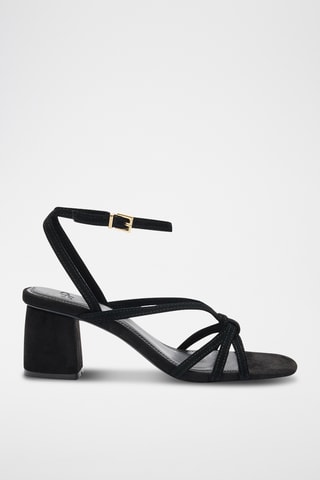 Sandales à talons en nubuck - Noir