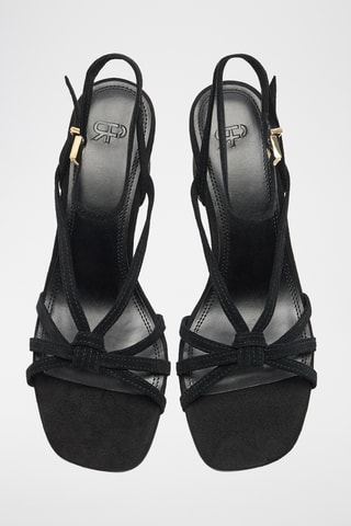 Sandales à talons en nubuck - Noir