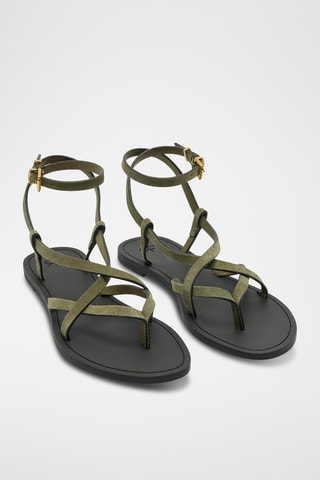 Sandales en nubuck - Kaki