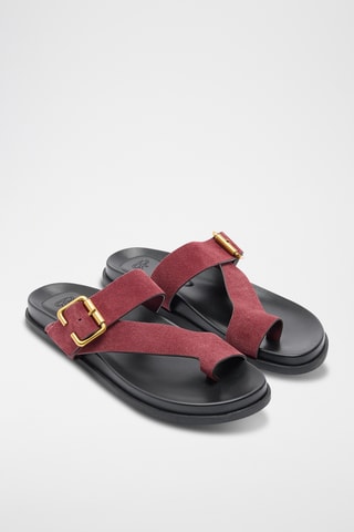 Sandales en nubuck - Bordeaux