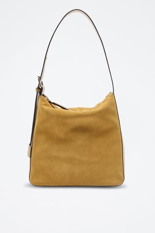 Sac porté épaule en nubuck - Camel