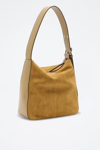 Sac porté épaule en nubuck - Camel