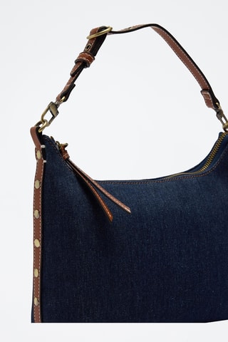 Sac porté épaule en jean - Bleu marine