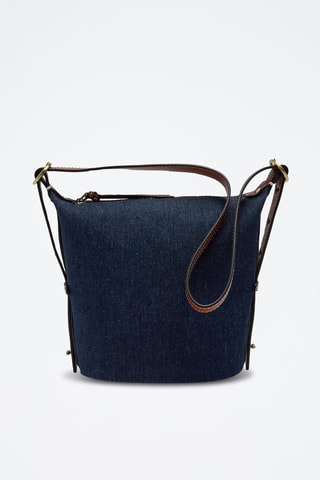 Sac seau en jean - Bleu marine