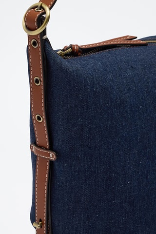 Sac seau en jean - Bleu marine