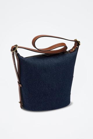 Sac seau en jean - Bleu marine