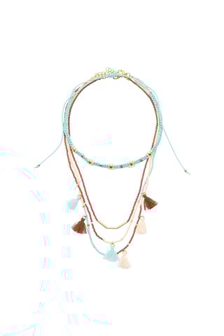 Collier - Bleu clair et marron