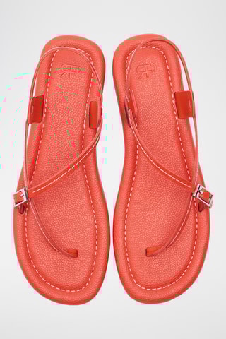Sandales en cuir - Orange