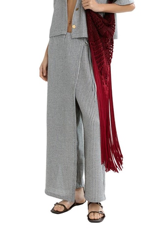 Calças efeito ilusório - Cinzento