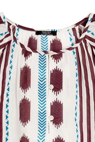 Blouse - Marron et blanc