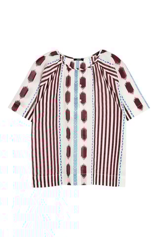 Blouse - Marron et blanc