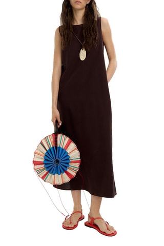 Vestido direito- Castanho