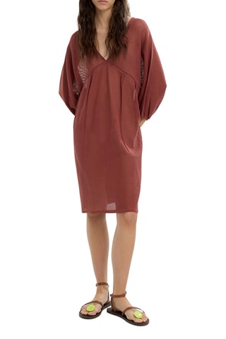 Vestido direito - Vermelho tijolo