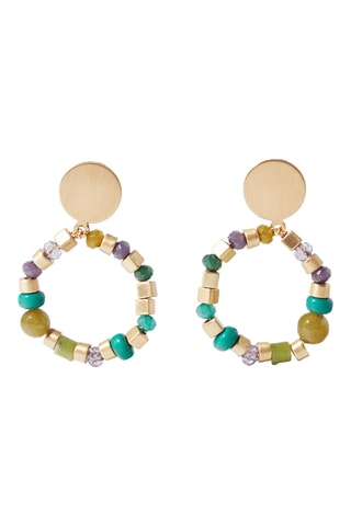 Boucles d’oreilles - Doré et vert