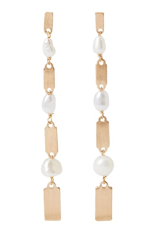 Boucles d’oreilles - Doré et blanc