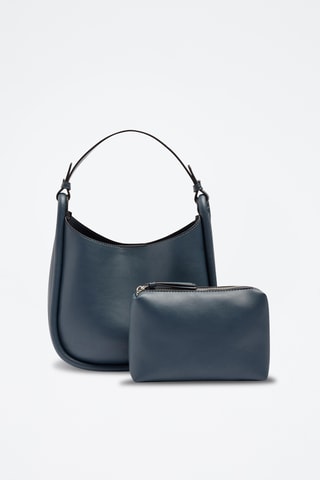 Sac porté épaule et pochette - Bleu-gris