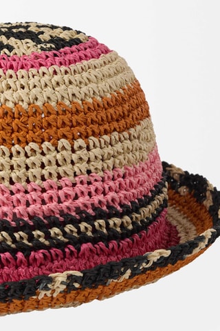 Chapeau de paille - Rose et orange