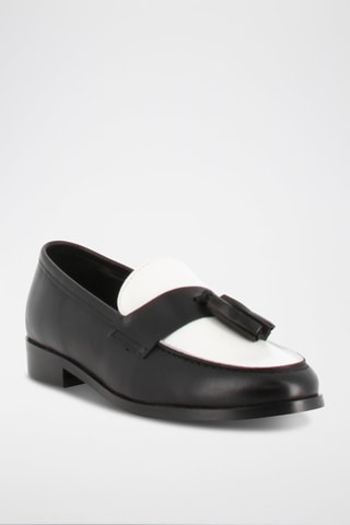 Mocassins en cuir Manae - Blanc et noir