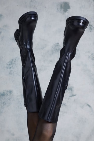 Botas em couro Martina Preto - Preto