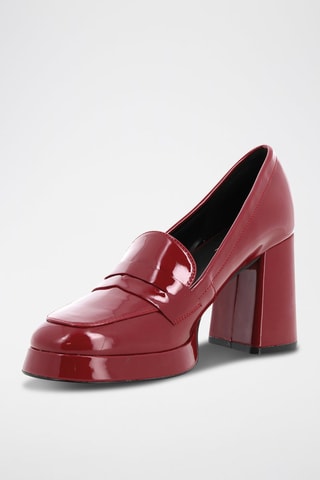 Mocassins à talons vernis Emilene - Rouge