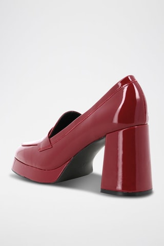 Mocassins à talons vernis Emilene - Rouge