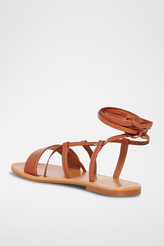 Spartiates en cuir de chèvre Cobalt - Marron