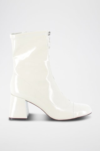 Botins em couro Carlie - Branco - Branco