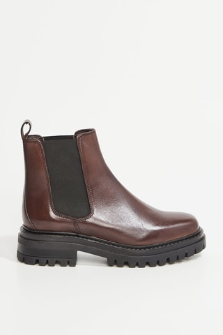 Bottines Chelsea en cuir Valerie - Marron et noir