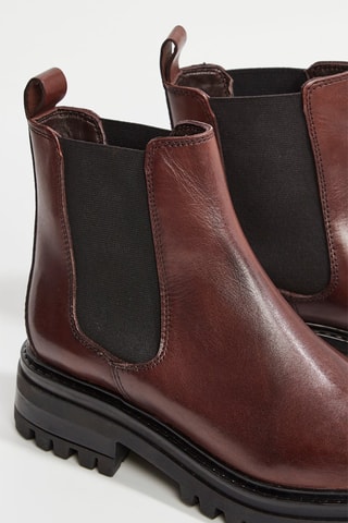 Bottines Chelsea en cuir Valerie - Marron et noir